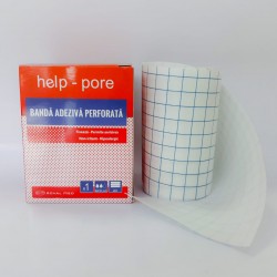 Banda adeziva perforata/leucoplast netesut  5cm -10m HELP-PORE 